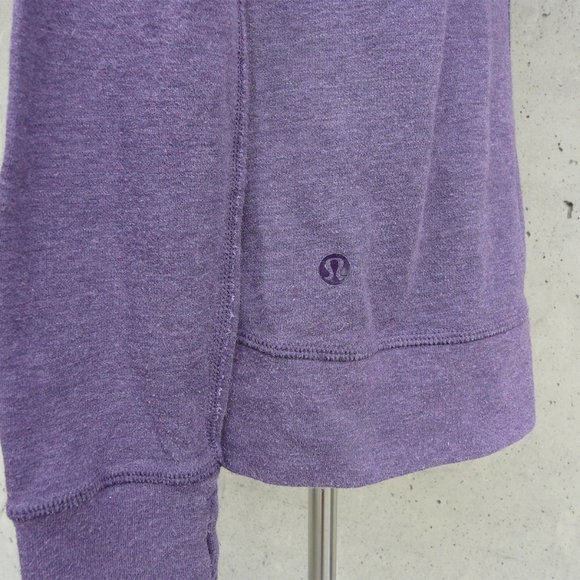 Lululemon In A Cinch Long Sleeve Tee Heathered Deep Zinfandel / Purple, sz 6 - Picture 8 of 9